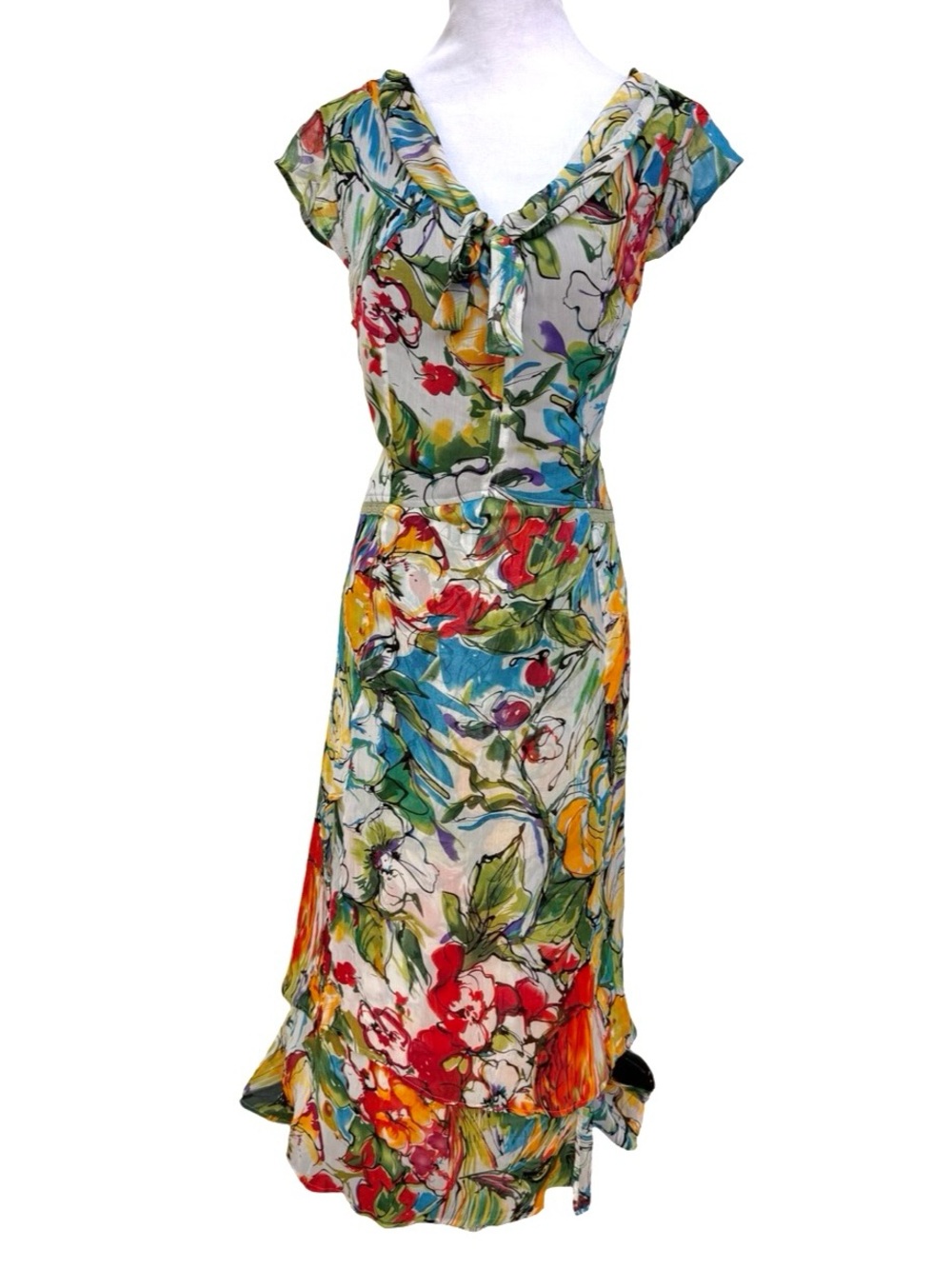 Floral Maxi Dress by Anne Giorgio Women’s Sz Large Abstract Flowers Print Design